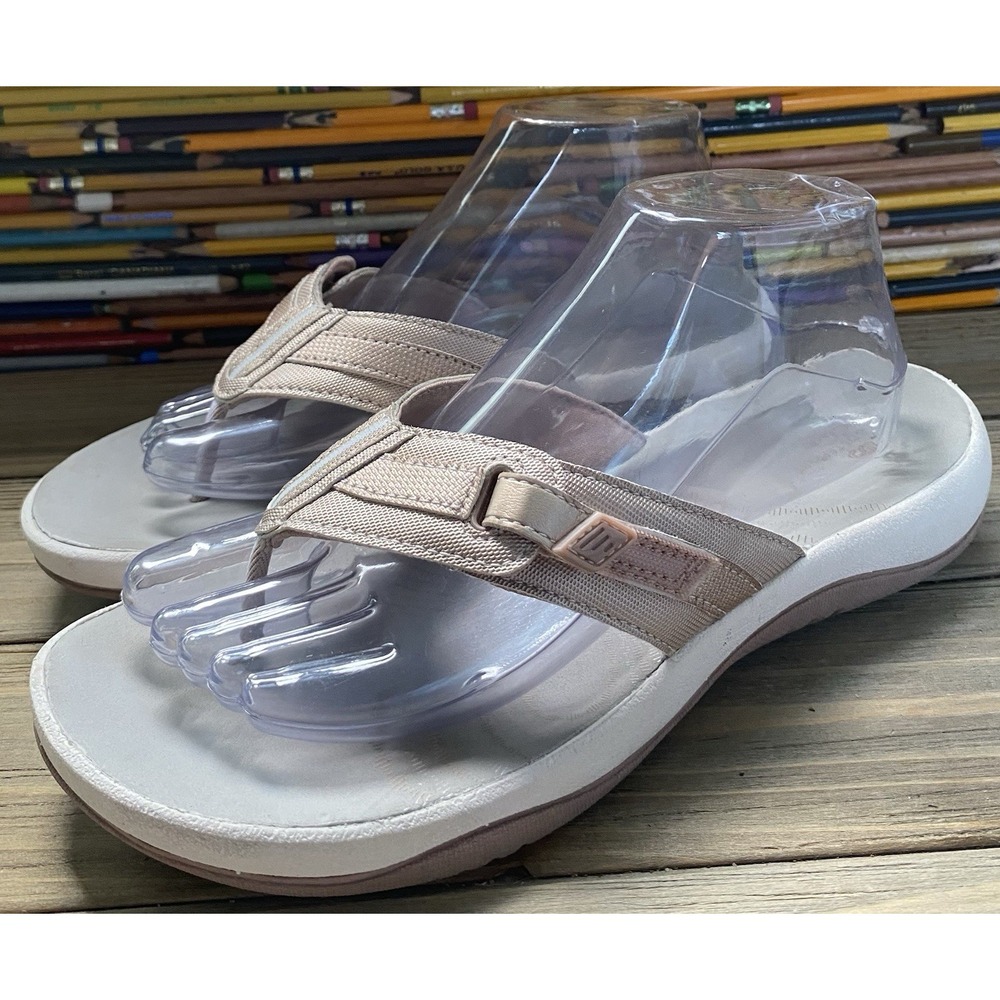 Clarks Cloudsteppers Breeze Sea Flip-Flops Women's Pink Gray Size 9 - Picture 2 of 8